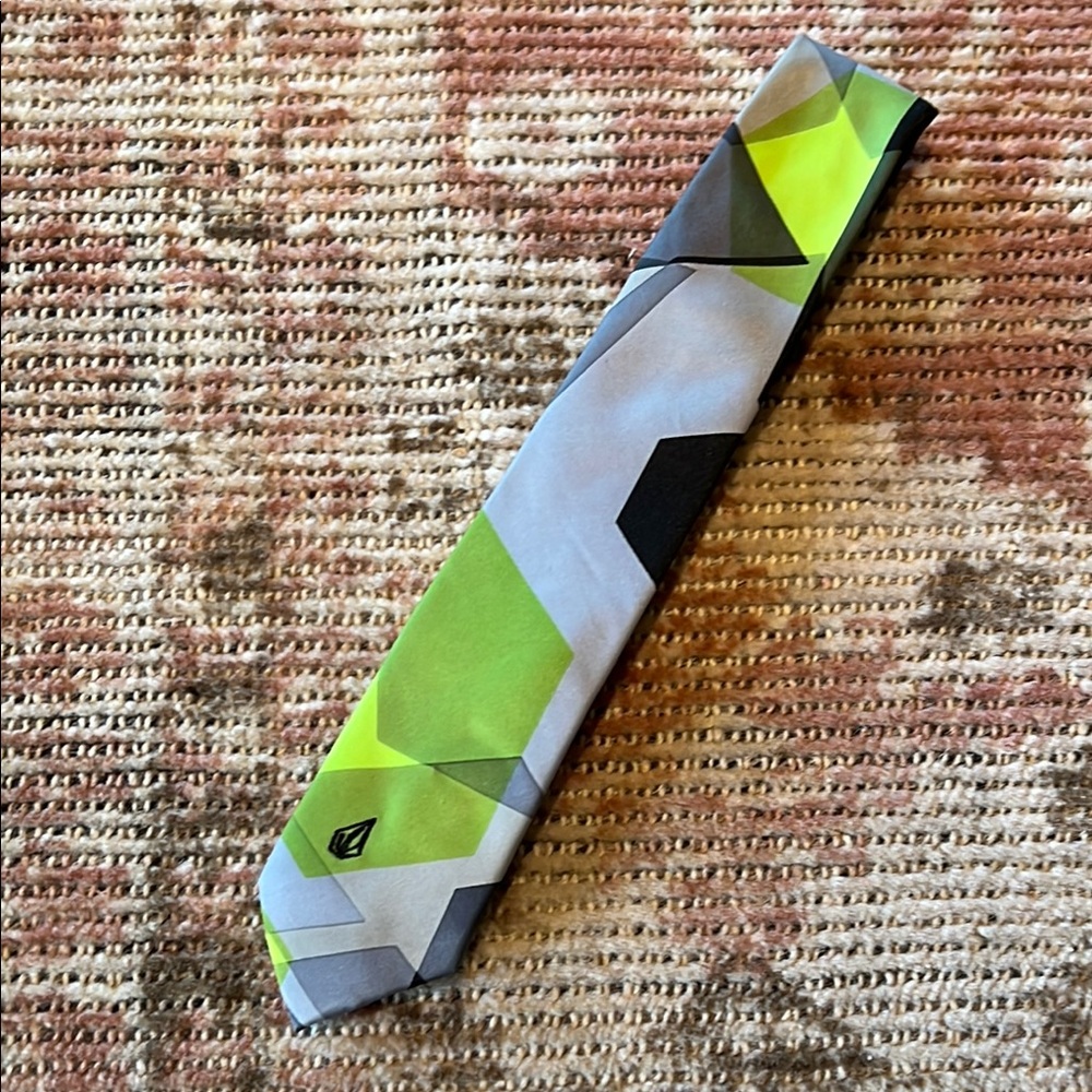 Volcom kids Stylish Geometric Tie in Green and Gray